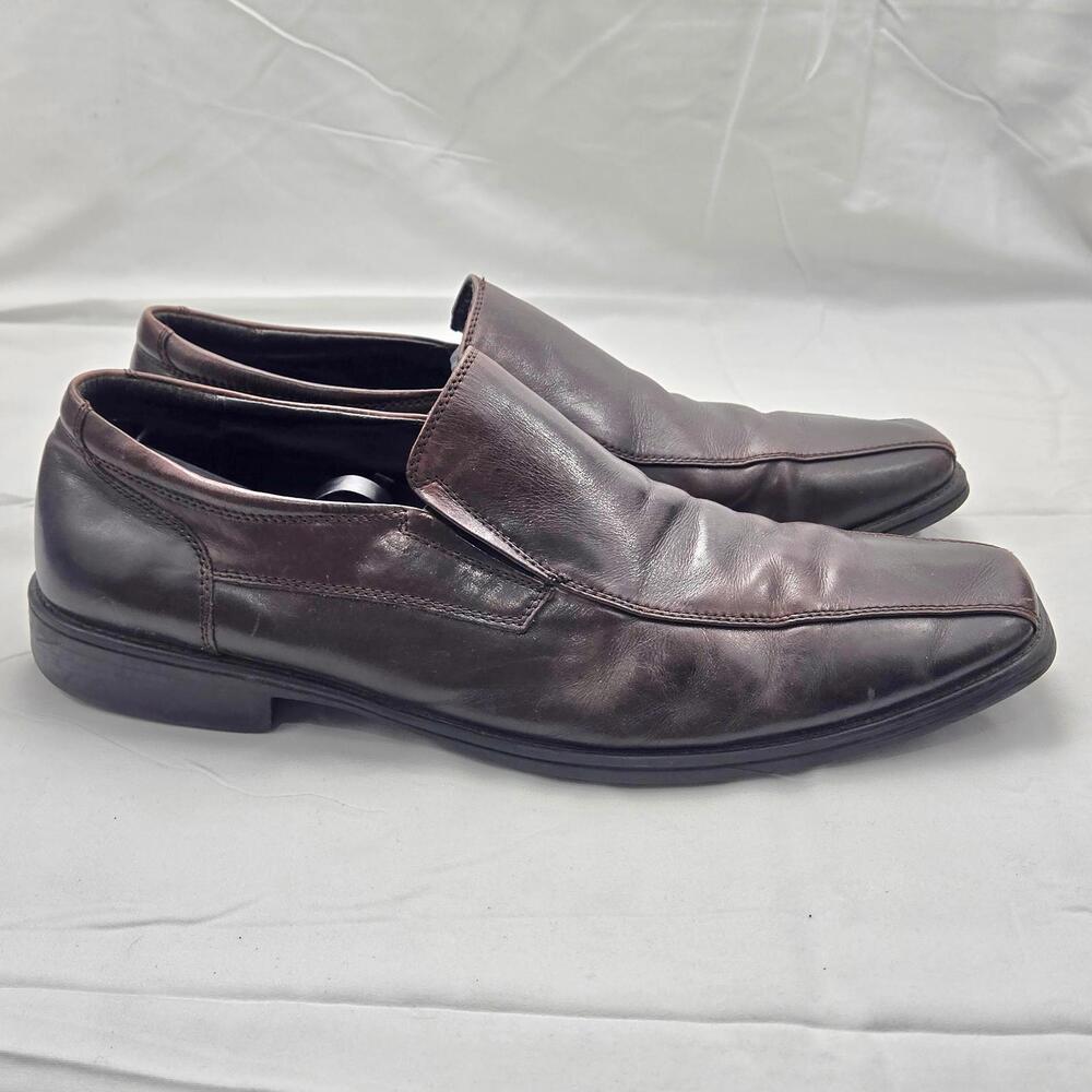 ENzo Feldini Brown Leather Slip-On Shoes for Men Size 12M